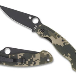 Spyderco, MILITARY™ MODEL G-10 CAMO / BLACK BLADE, 4" Folding Knife