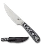 Spyderco, Bow River, 4.36" Fixed Blade Knife, Black/White G10