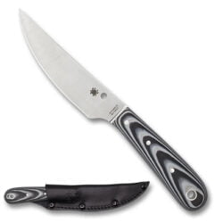 Spyderco, Bow River, 4.36" Fixed Blade Knife, Black/White G10