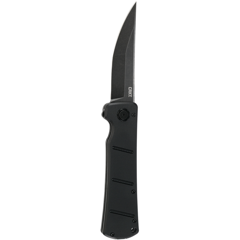 Columbia River Knife & Tool, Inazuma No Ken Folding Knife, Black, Plain Edge, 3.68" Blade, D2 Steel, Assisted Opening w/IKBS, Deadbolt Lock, G10 Handle