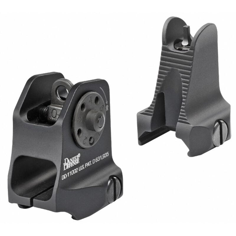 Daniel Defense, Fixed Front/Rear Sight Combo, Fits Picatinny, Black Finish