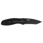 14C28N stainless steel blade BLUR - TANTO, BLACK, SERRATED