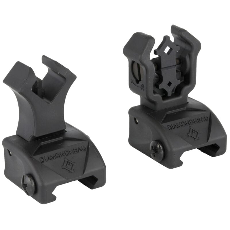 Diamondhead USA, Inc., Polymer Diamond Intergrated Sighting System (I.S.S.), Fits AR Rifles, Flip-up Front/Rear Sight, with NiteBrite, Black Finish