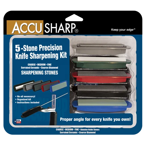 AccuSharp Knife Sharpener, 5 Stone Precision Sharpening Kit