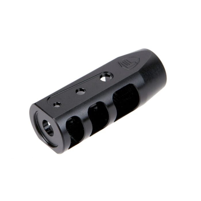 Fortis Manufacturing, Inc., RED Muzzle Brake, 5.56MM, Nitride Coated, Black Finish