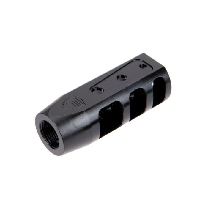 Fortis Manufacturing, Inc., RED Muzzle Brake, 5.56MM, Nitride Coated, Black Finish