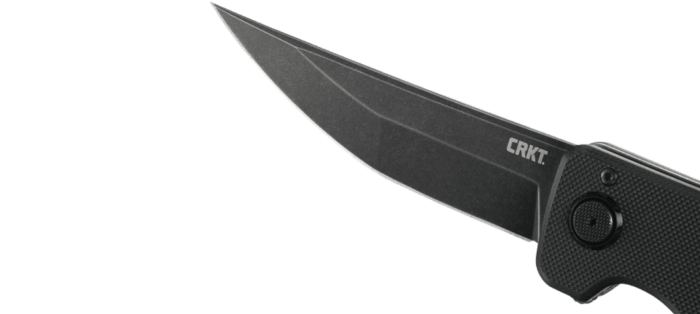 Columbia River Knife & Tool, Inazuma No Ken Folding Knife, Black, Plain Edge, 3.68" Blade, D2 Steel, Assisted Opening w/IKBS, Deadbolt Lock, G10 Handle