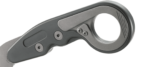 Columbia River Knife & Tool, Provoke Compact, Folding Knife, Silver, Plain Edge, Karambit, 2.26" Blade, Stonewashed Finish, D2 Steel, Aluminum Handle
