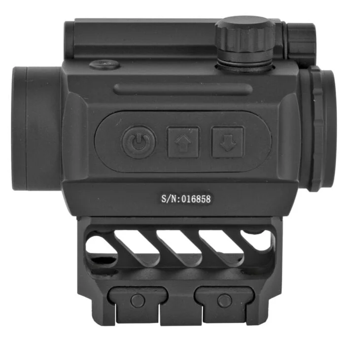 Black Spider LLC, Red Dot Sight, Fits Picatinny, Black Finish, 3 MOA Center Dot, with Lens Covers, Lower 1/3 Mount, Auto-dimming Feature