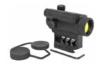 Black Spider LLC, Red Dot Sight, Fits Picatinny, Black Finish, 3 MOA Center Dot, with Lens Covers, Lower 1/3 Mount, Auto-dimming Feature
