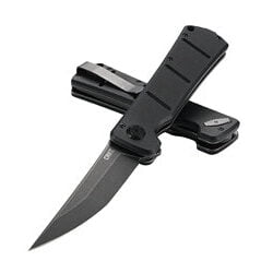 Columbia River Knife & Tool, Inazuma No Ken Folding Knife, Black, Plain Edge, 3.68" Blade, D2 Steel, Assisted Opening w/IKBS, Deadbolt Lock, G10 Handle