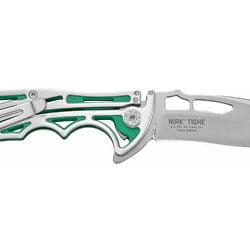 Columbia River Knife & Tool, NIRK TIGHE, 3.17" Folding Knife w/ Klecker Lock, Plain Edge, 8Cr14MoV Steel Blade, Satin Finish, Stainless Steel Handle, IKBS