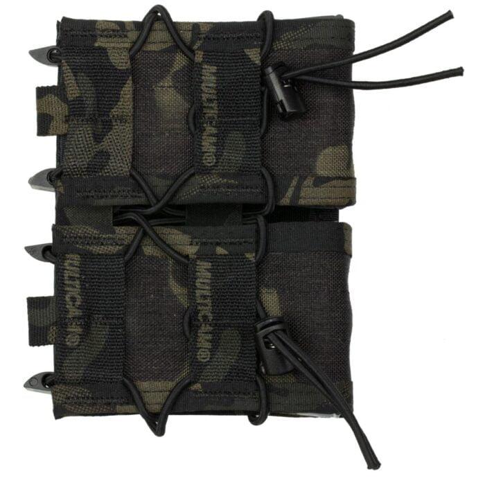 High Speed Gear, Double Rifle TACO, Dual Magazine Pouch, Molle, Fits Most Rifle Magazines, Hybrid Kydex and Nylon, MultiCam Black