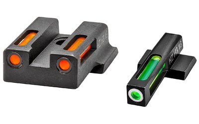 Hi-Viz, LightWave H3, Fits Smith & Wesson M&P 9 SHIELD EZ, Tritium/Fiber Optic Night Sights, Green Front with White Ring and Orange Rear