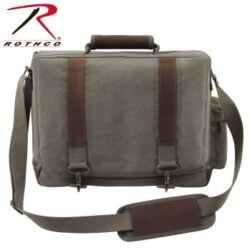 Rothco Vintage Canvas Pathfinder Laptop Bag With Leather Accents