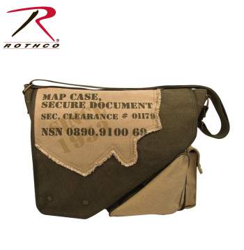 Rothco Vintage Canvas Two-Tone Imprinted Map Bag